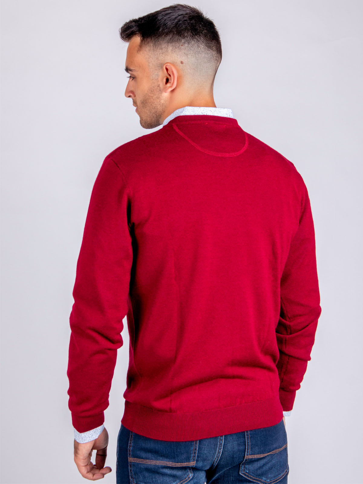 Sweater with merino wool in burgundy - 33083 € 34.87 img3