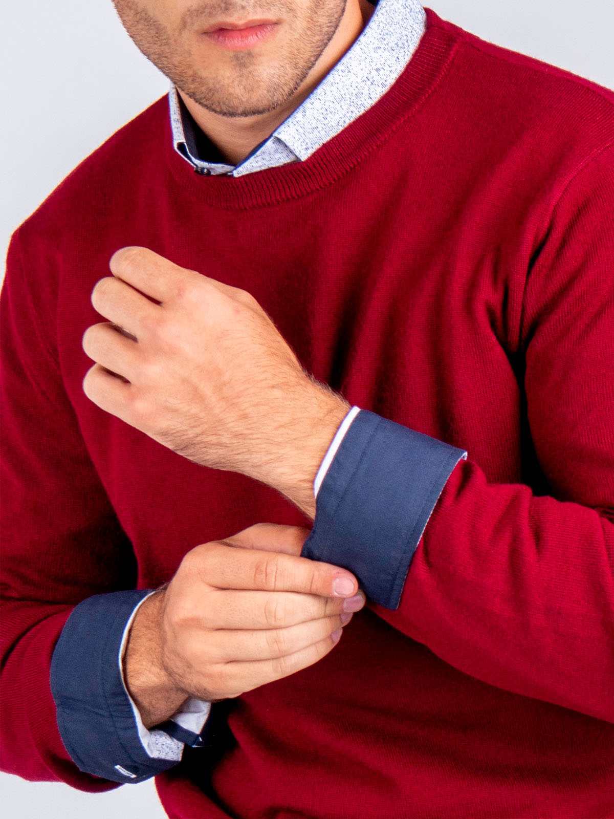 Sweater with merino wool in burgundy - 33083 € 34.87 img4