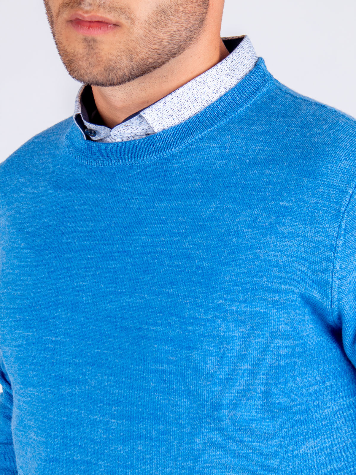 Μπλε πουλόβερ με μαλλί μερίνο - 33084 € 19.12 img4