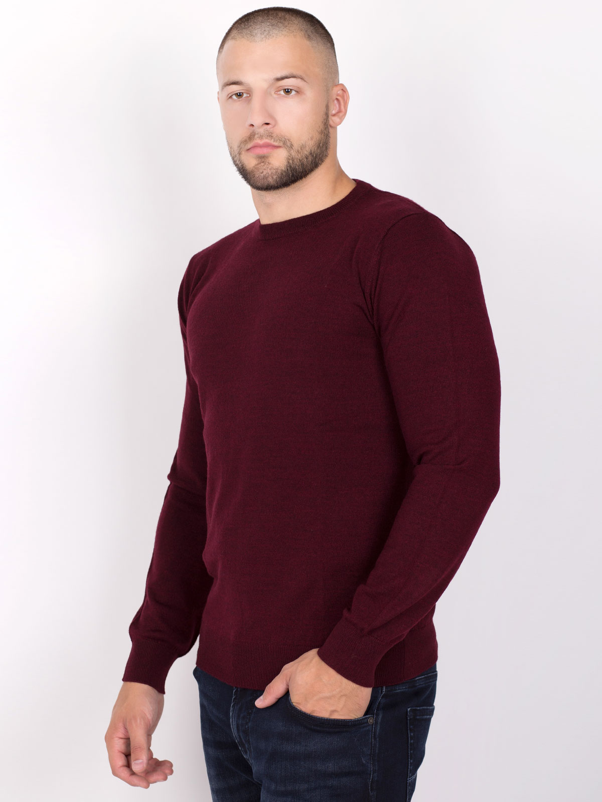 Merino wool burgundy sweater - 33088 € 34.87 img2