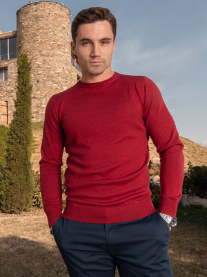 Merino sweater in burgundy - 33093 - € 42.74