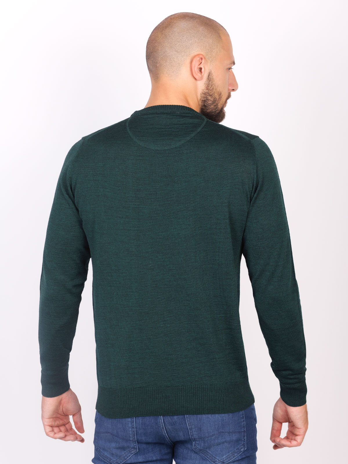 Mens sweater in dark green - 33098 € 42.74 img2