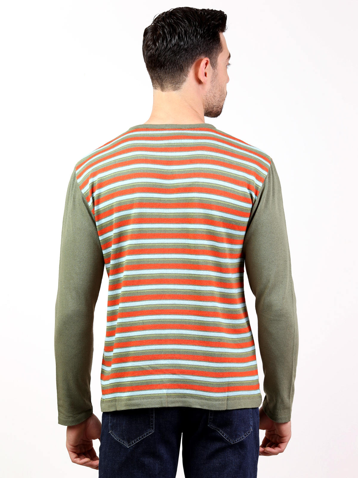  πλεκτή μπλούζα με χρωματιστές ρίγες  - 35090 € 6.75 img2