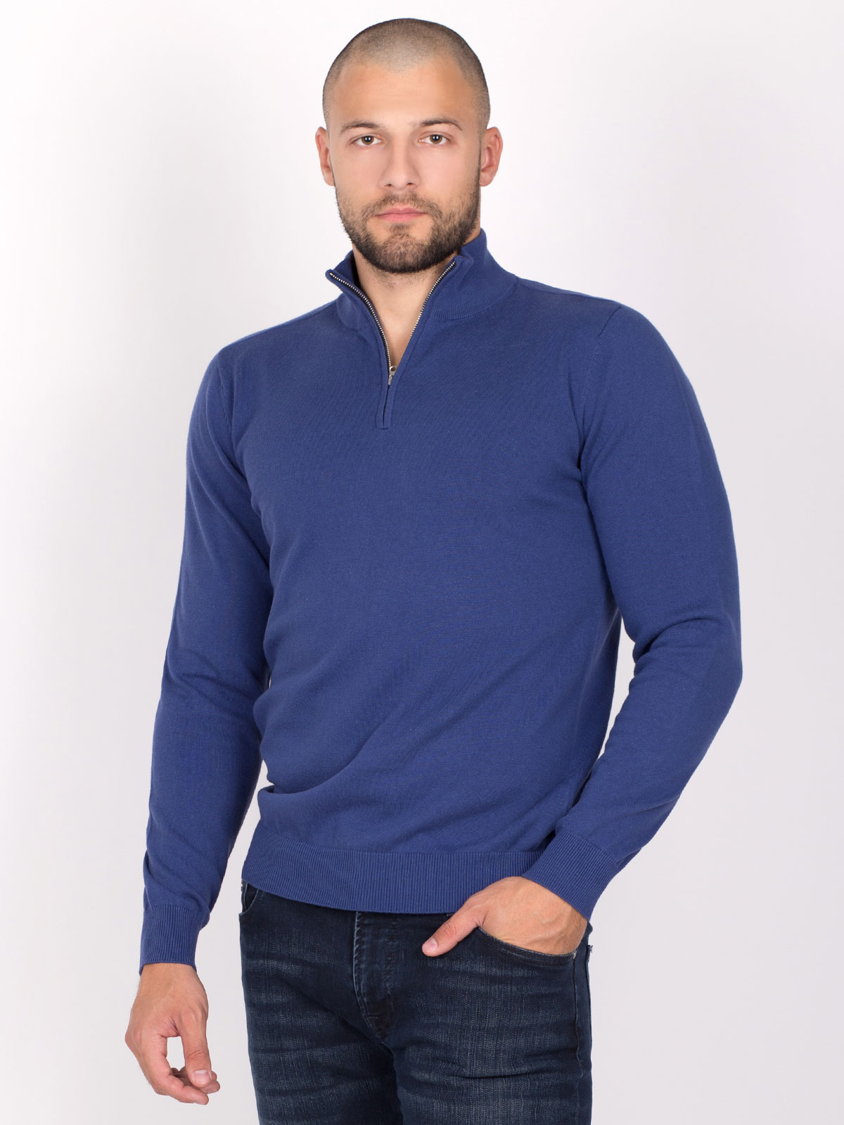 Blue polo shirt with zip - 35294 € 47.24 img3