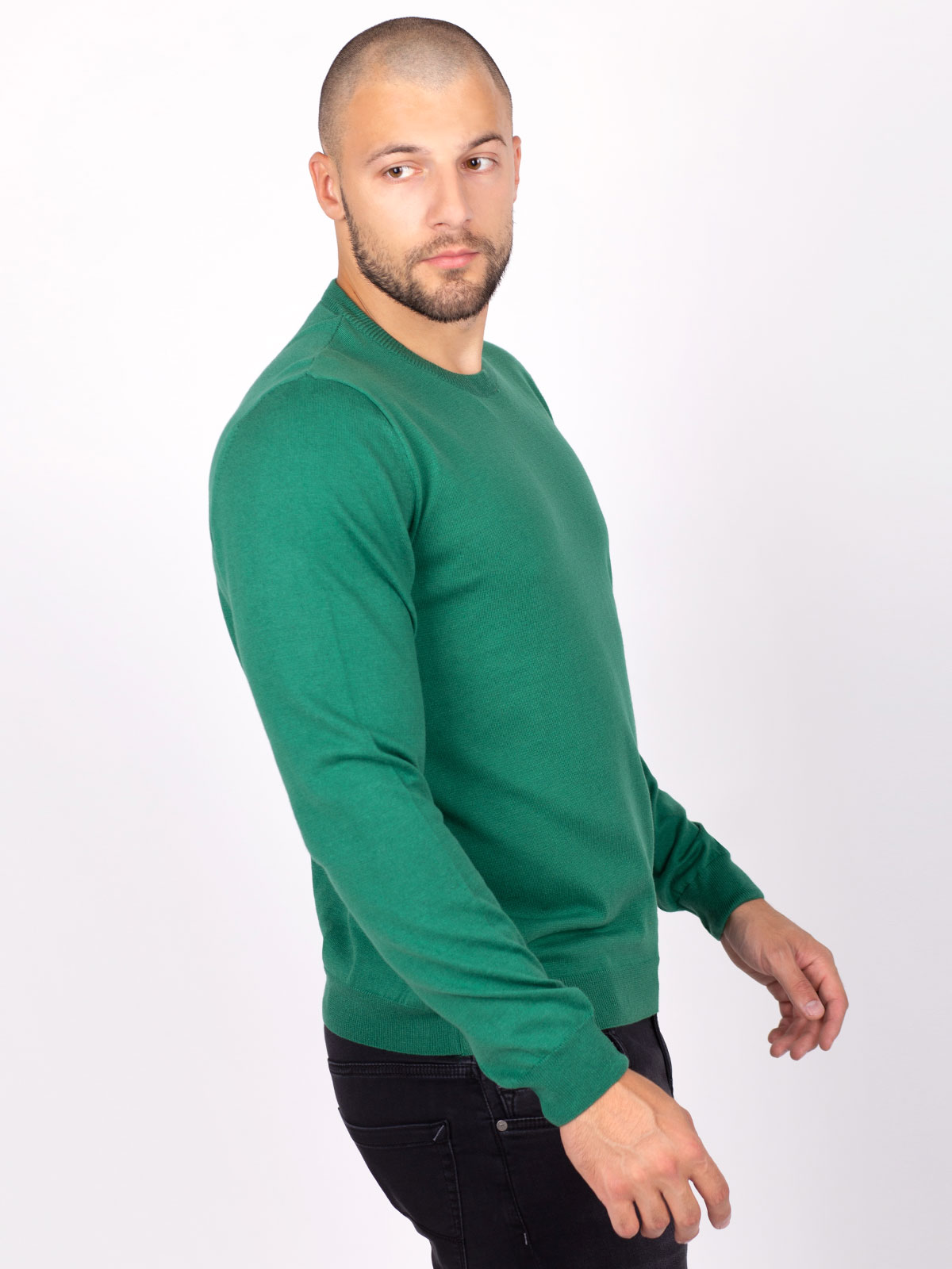 Cotton and acrylic sweater in green - 35301 € 37.12 img2