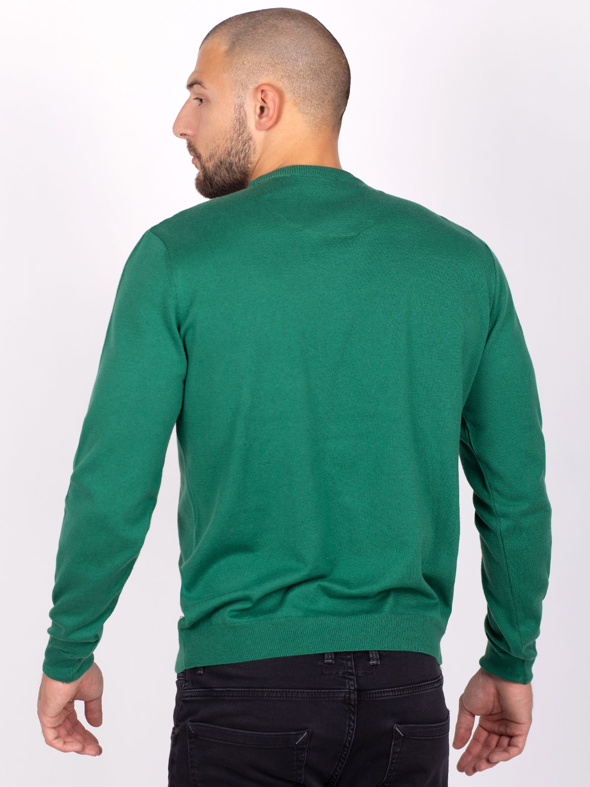 Βαμβακερό και ακρυλικό πουλόβερ σε πράσι - 35301 € 37.12 img3