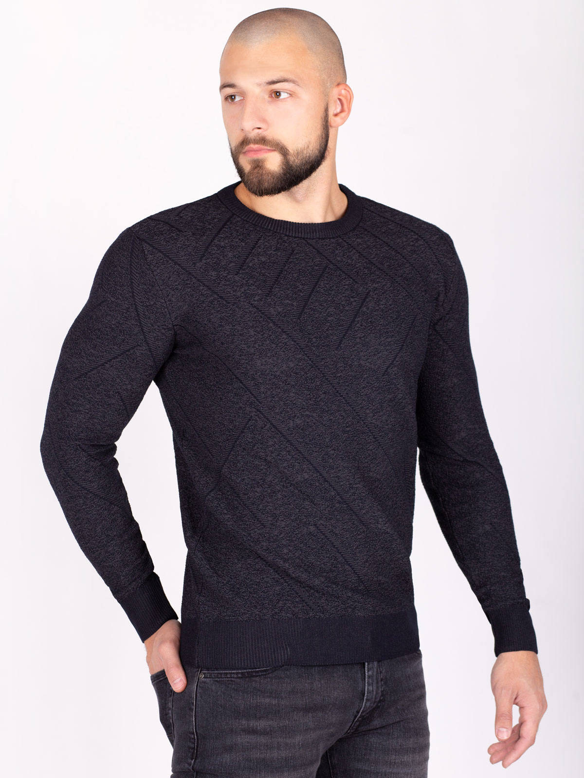 Sweater in blue gray melange - 35308 € 38.81 img2