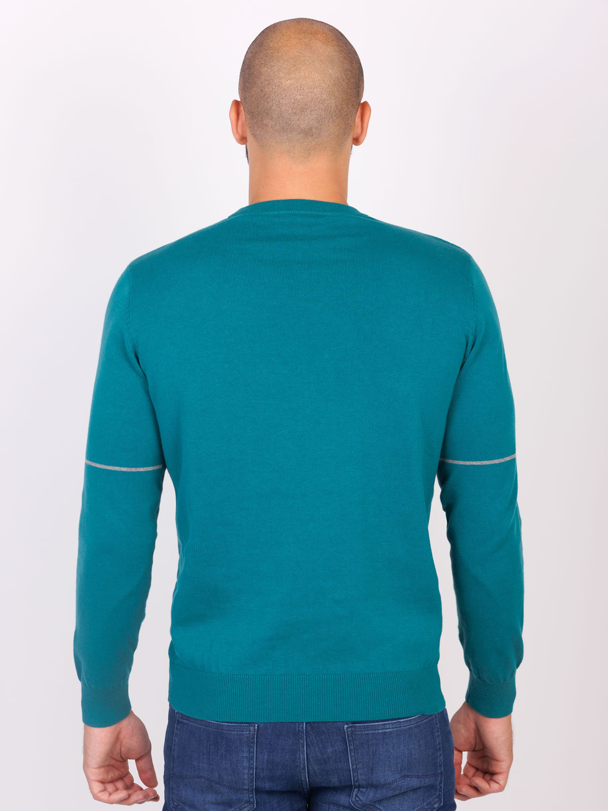 Blouse in turquoise with gray lines - 35310 € 38.81 img2