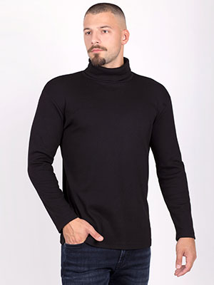 Μαύρο κοτλέ μπλουζάκι πόλο-42333-€ 32.62