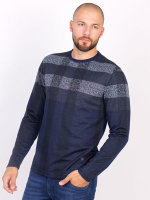 Mens blouse with white and black stripes - 42348 - € 32.06