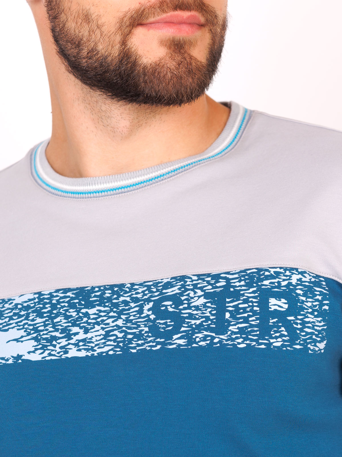Ανδρική μπλούζα σε μπλε και γκρι - 42351 € 27.56 img3