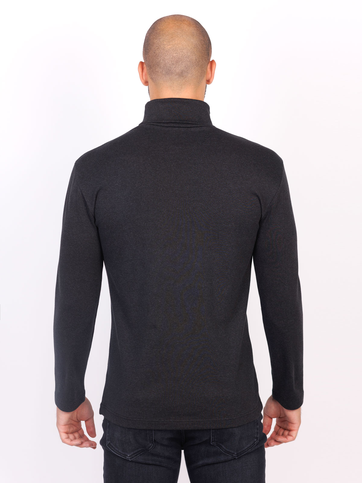 Σκούρο γκρι βαμβακερό μπλουζάκι πόλο - 42363 € 27.56 img2