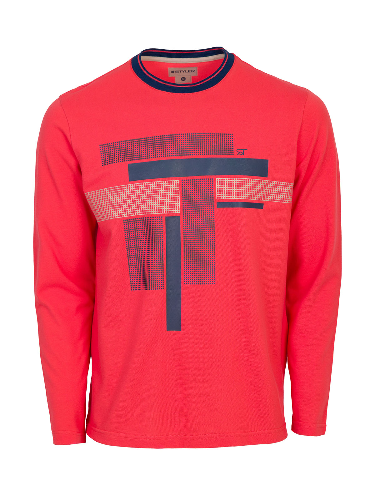 Coral blouse with dark blue print - 42388 40.49 € img1