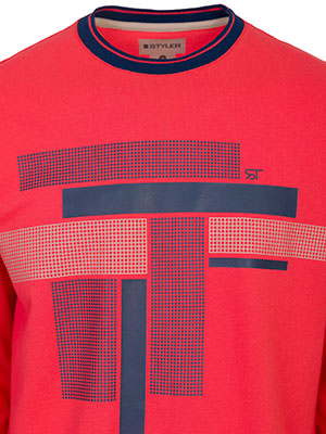 Coral blouse with dark blue print - 42388 40.49 € img3