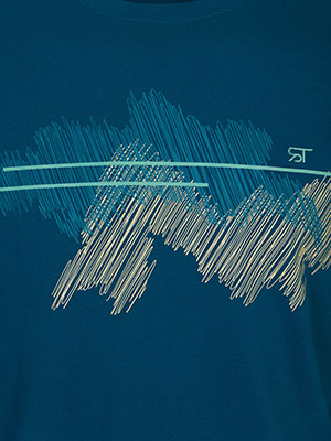 Petrol blue blouse with stylish print - 42391 40.49 € img3