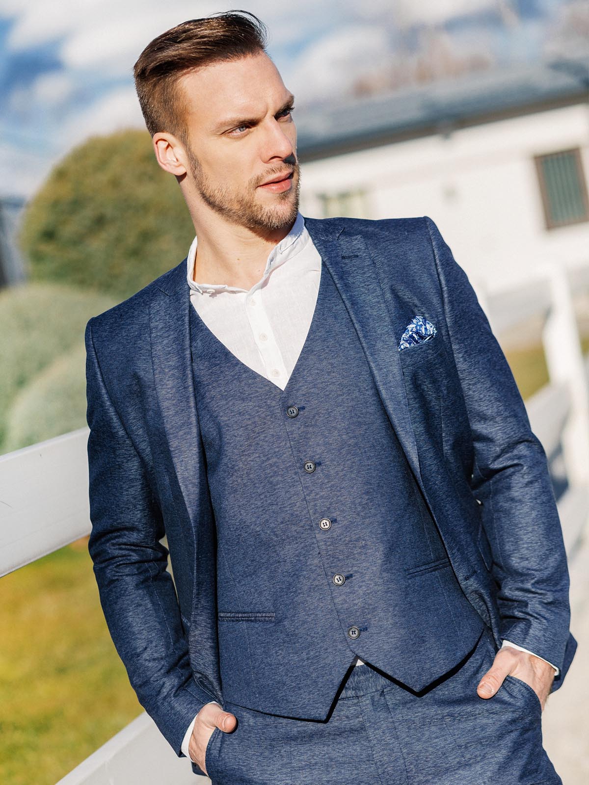  elegant vest in blue melange  - 44043 € 24.75 img2