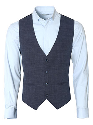 Mens vest in blue melange-44057-€ 37.12