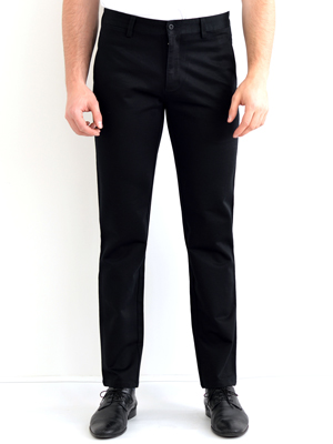 Μαύρο παντελόνι από βαμβάκι και ελαστάν - 60172 - € 11.25