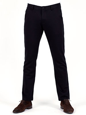 Μαύρο βαμβακερό παντελόνι με ελαστάνη - 60208 - € 11.25