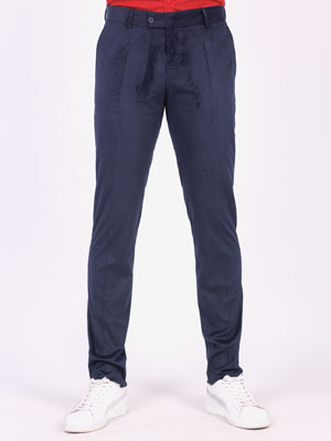 Σκούρο μπλε ριγέ παντελόνι - 60230 - € 44.43
