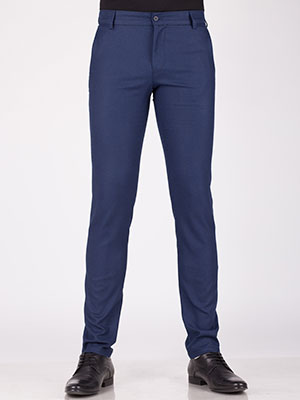 Pants in dark blue grain fabric - 60255 - € 21.93