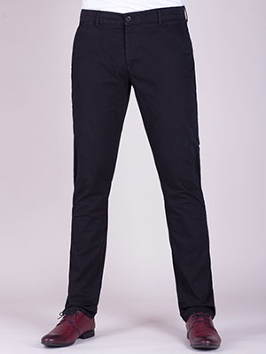 Pantaloni negri din bumbac cu logo brod - 60269 - € 21.93