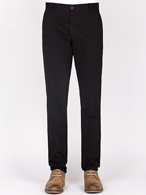 Black fitted cotton pants - 60275 - € 14.06