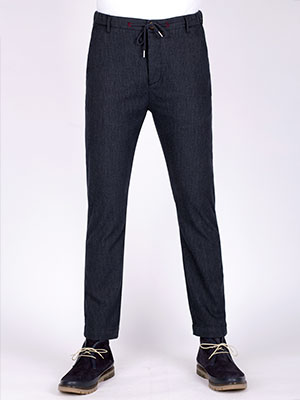 Pantaloni cu dungi albastre cu sireturi - 60283 - € 66.93