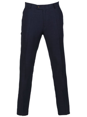 Pantaloni de in de culoare albastru înch - 60296 - € 65.24