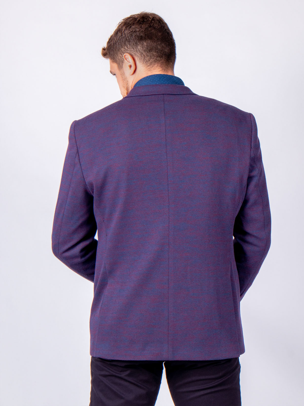 Jacket in burgundy and blue melange - 61080 € 61.30 img3