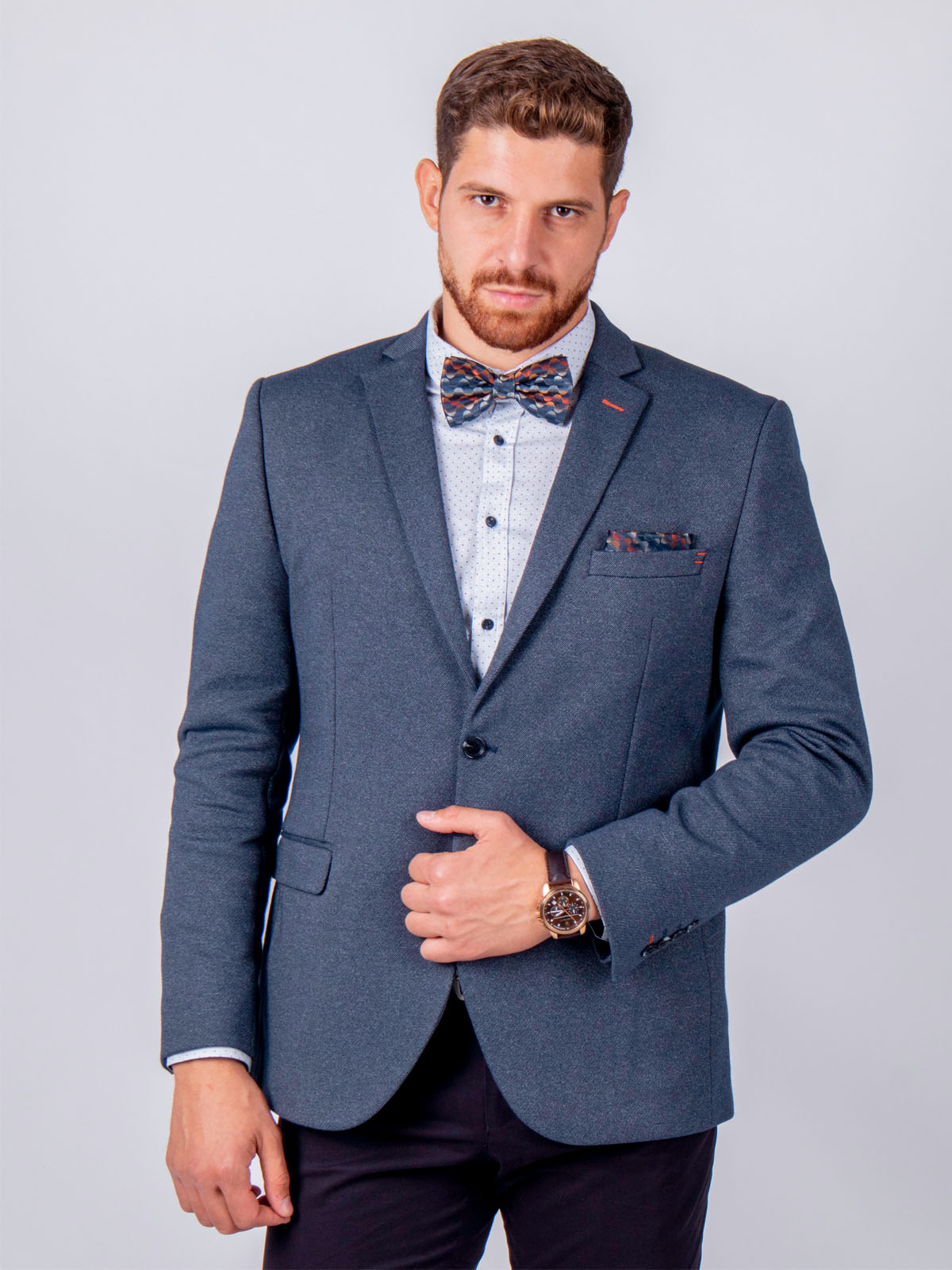 Blazer mulat în melanj albastru mediu - 61081 € 50.06 img1