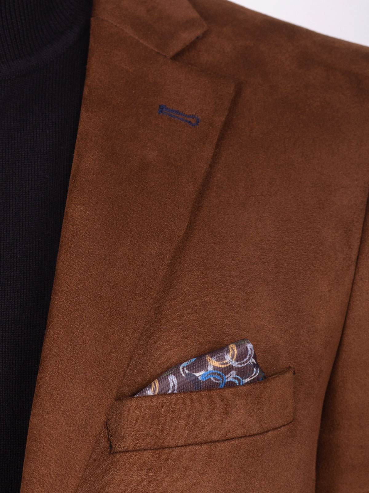 Jachetă croită din piele intoarsa maro - 61084 € 72.55 img2