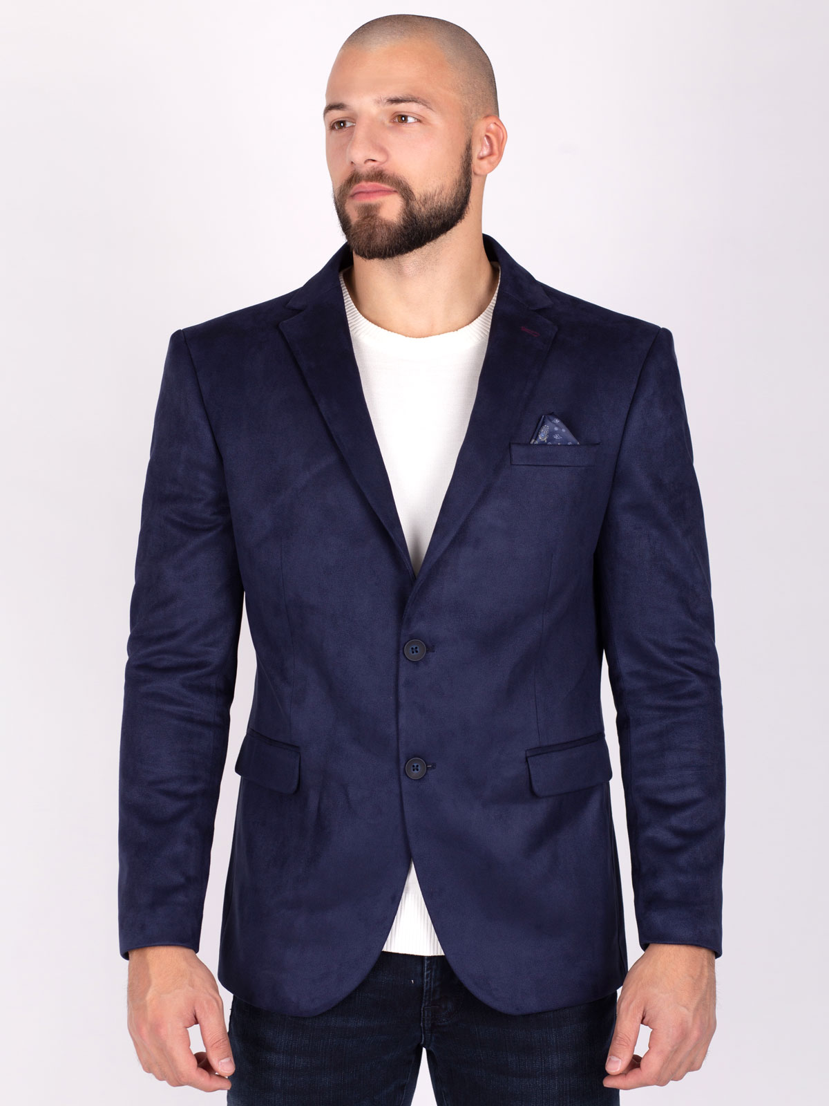 Navy blue suede jacket - 61085 € 72.55 img3