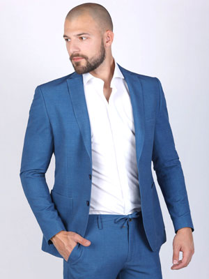 Σπορ κομψό σακάκι σε μπλε χρώμα - 61087 - € 146.23