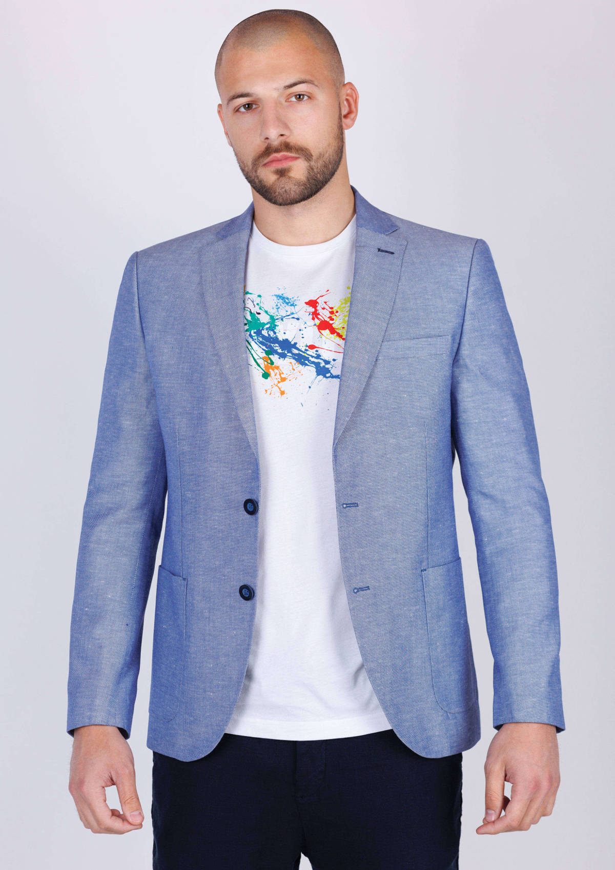 Mens linen jacket in blue - 61088 € 139.48 img2