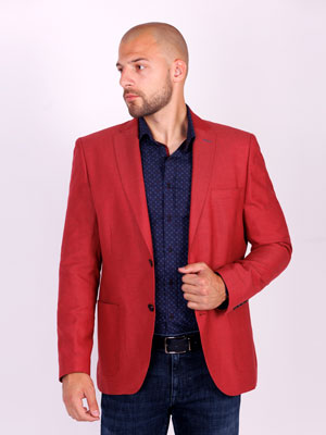 Brickcolored linen jacket - 61093 - € 139.48