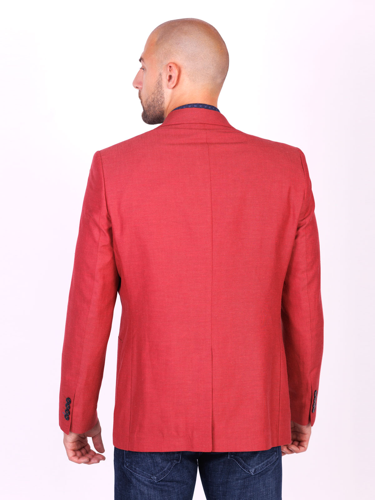 Brickcolored linen jacket - 61093 € 139.48 img2