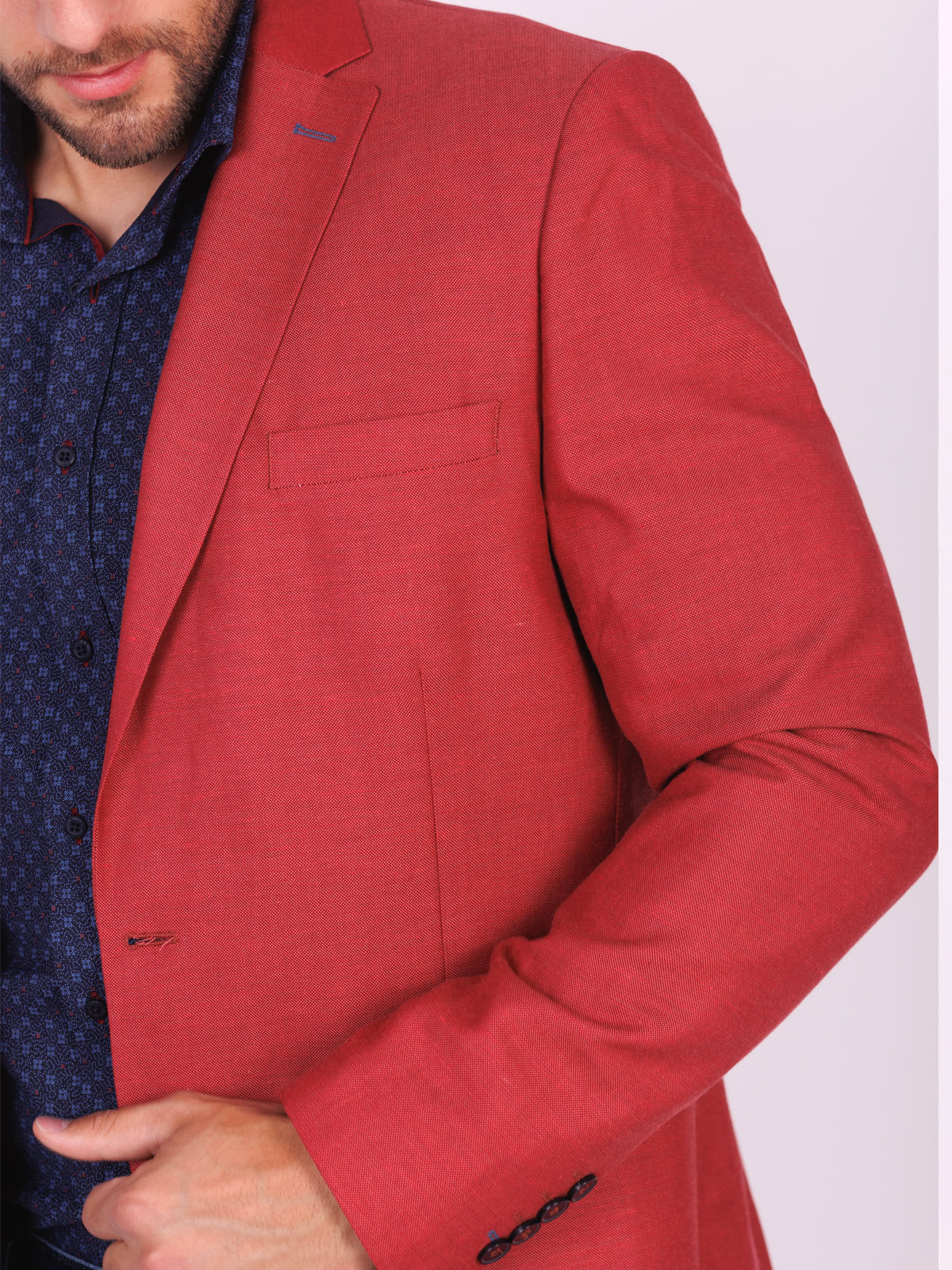 Brickcolored linen jacket - 61093 € 139.48 img3