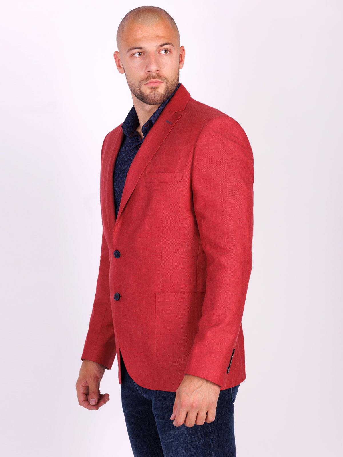 Brickcolored linen jacket - 61093 € 139.48 img4