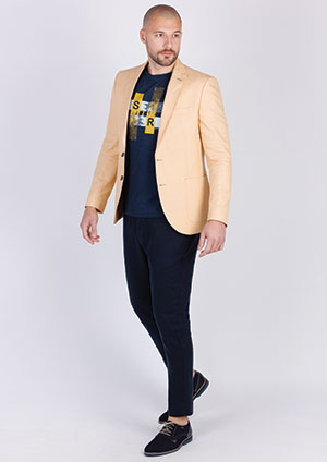 item:Ανδρικό λινό μπουφάν σε κίτρινο χρώμα - 61094 - € 139.48
