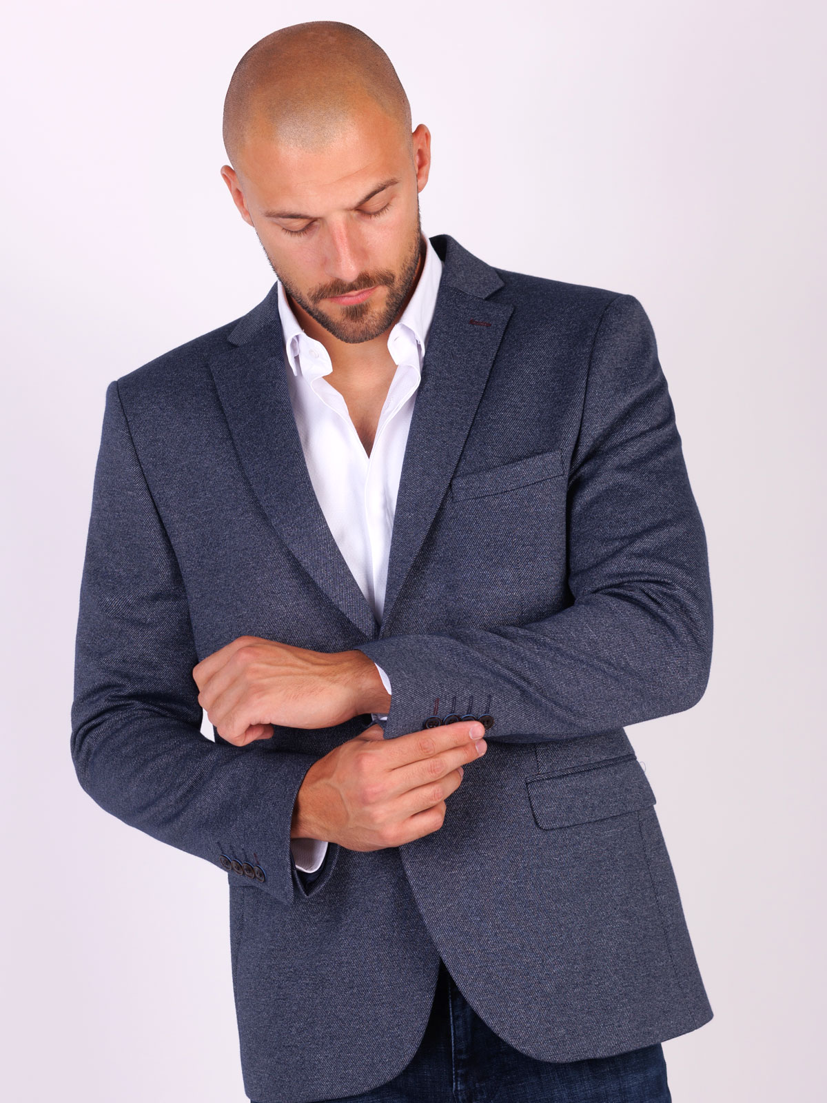 Jachetă pentru bărbați în negru gri mela - 61098 € 120.36 img4