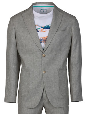 item:Linen jacket in green melange - 61105 - € 133.86