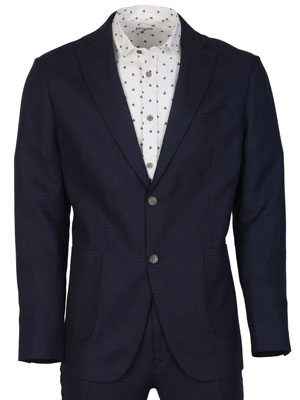 Navy blue linen jacket-61106-€ 133.86