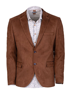 Mens jacket in brown suede - 61109 - € 139.48