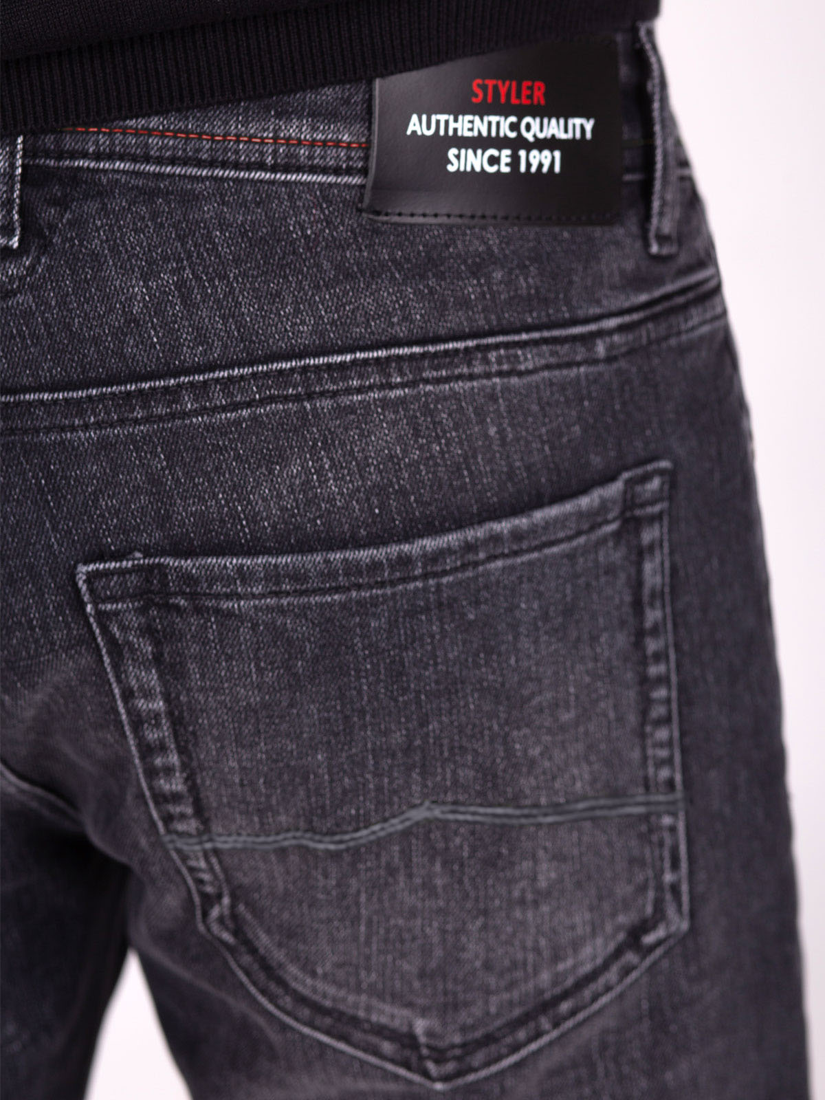 Black slim fit jeans with trit effect - 62160 € 78.18 img4