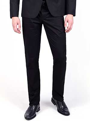 Κομψό μαύρο βαμβακερό παντελόνι - 63175 - € 24.75