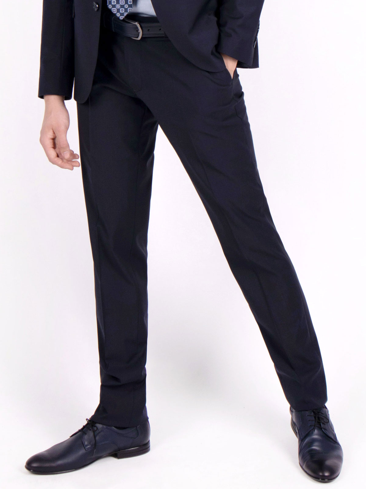 Σκούρο μπλε εφαρμοστό παντελόνι με μαλλ - 63248 € 30.93 img2
