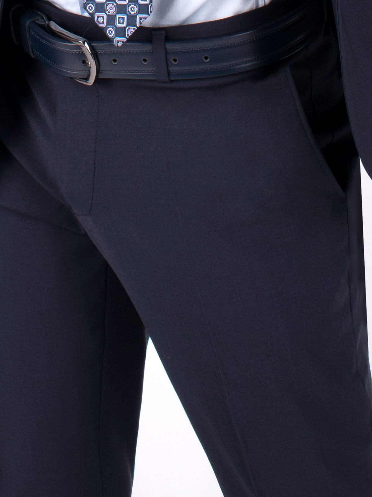 Σκούρο μπλε εφαρμοστό παντελόνι με μαλλ - 63248 € 30.93 img4