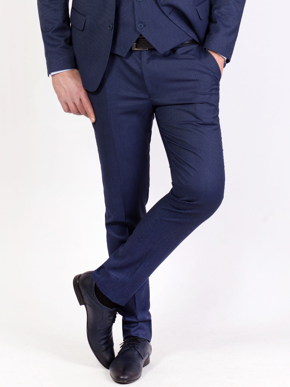 Παντελόνι σε μπλε χρώμα με ανάγλυφες κο - 63306 € 38.81 img2