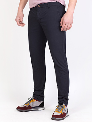 Σκούρο μπλε σπορ κομψό παντελόνι-63313-€ 30.93